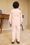 Shop_FAYON KIDS_Peach Suiting Solid Coat Pant Set_at_Aza_Fashions