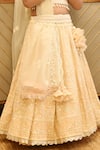 Shop_FAYON KIDS_Beige Lehenga And Blouse Georgette Embroidered Lucknowi Chikankari Sequins Set_Online_at_Aza_Fashions