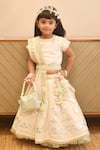 Buy_FAYON KIDS_Off White Choli Georgette Embroidery Gota Work Lehenga Set_at_Aza_Fashions