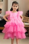 Buy_FAYON KIDS_Pink Net Embellished Pearl Yoke Dress_at_Aza_Fashions