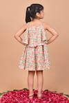 Shop_THE COTTON STAPLE_Peach Cotton Printed Leaf Autumn Flower Placement Embroidered Dress _at_Aza_Fashions