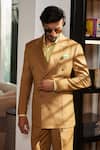 Shop_Philocaly_Brown Perennial Wool Caramelize Double Breasted Blazer With Pant _at_Aza_Fashions