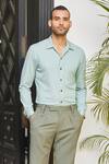 Shop_Philocaly_Green Cotton Ete Knitted Shirt_at_Aza_Fashions