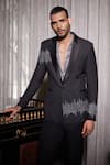 Shop_Philocaly_Black Perennial Wool Helix Stellar Embroidered Single Breasted Blazer 