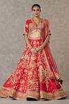 Buy_Masaba_Red Lehenga And Blouse Raw Silk Woven & Embroidered Bagh-e-bahar Bridal Set _Online_at_Aza_Fashions