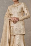 Buy_Masaba_Beige Kurta And Sharara Raw Silk Printed & Embroidered Narangi Bagh Set _Online_at_Aza_Fashions