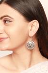 Buy_Sangeeta Boochra_Silver Plated Lubena Floral Tribal Earrings _at_Aza_Fashions