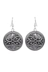 Sangeeta Boochra_Silver Plated Lubena Floral Tribal Earrings _Online_at_Aza_Fashions