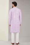 Shop_Kasbah_Purple Silk Embroidered Mirrorwork Geometric Kurta _at_Aza_Fashions