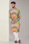 Buy_Kasbah_Multi Color Georgette Print Foliage Kurta _at_Aza_Fashions