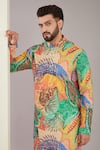 Kasbah_Multi Color Georgette Print Foliage Kurta _Online_at_Aza_Fashions