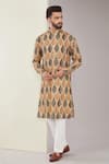 Buy_Kasbah_Multi Color Georgette Print Leaf Kurta _at_Aza_Fashions