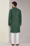 Shop_Kasbah_Green Silk Embroidery Chikankari Thread Kurta Set _at_Aza_Fashions