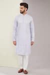 Buy_Kasbah_Purple Silk Embroidery Chikankari Thread Work Kurta _at_Aza_Fashions