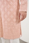 Buy_Kasbah_Peach Silk Embroidery Chikankari Thread Work Kurta Set_Online_at_Aza_Fashions