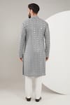 Shop_Kasbah_Grey Georgette Embroidery Thread Mirror Kurta _at_Aza_Fashions