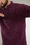 Kasbah_Maroon Silk Sequins, Embroidery Floral Kurta _Online_at_Aza_Fashions