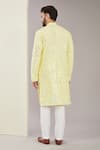Shop_Kasbah_Yellow Silk, Cotton Mirrors, Sequins And Threadwork Kurta Set _at_Aza_Fashions