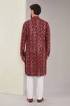 Shop_Kasbah_Maroon Silk Embroidered Mirror And Sequin Kurta _at_Aza_Fashions