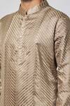 Shop_Nero By Shaifali And Satya_Brown Cotton Silk Embroidered Sequins Chevron Pattern Kurta And Churidar Set_Online_at_Aza_Fashions