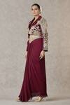 Masaba_Purple Blazer And Top Textured Knit Embroidered Dori Son Chidiya Skirt Set _at_Aza_Fashions