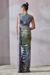 Shop_Tarun Tahiliani_Multi Color Foil Jersey Embellished Chevron Stripe Concept Saree With Bodysuit_at_Aza_Fashions