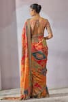 Shop_Tarun Tahiliani_Multi Color Saree  Silk Chanderi Printed And Hand With Blouse _at_Aza_Fashions