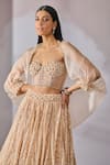 Tarun Tahiliani_Pink Lehenga And Bustier Soft Net Hand Embroidered Victorian Ombre Bridal Set _Online_at_Aza_Fashions