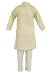 Buy_FAYON KIDS_Green Achkan Net Embroidered Sequins And Churidar Set_at_Aza_Fashions
