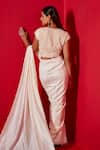 Shop_Studio22 by Pulkita Arora Bajaj_Off White Silk Embellished Pearl Round Pre-draped Saree With Blouse _at_Aza_Fashions