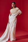 Buy_Studio22 by Pulkita Arora Bajaj_Off White Silk Embellished Pearl Round Pre-draped Saree With Blouse _Online_at_Aza_Fashions