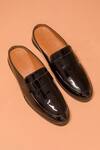 Shop_Dmodot_Black Hoffler Lustro Leather Mules _at_Aza_Fashions