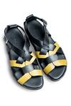 Buy_Dmodot_Black Plain Pelle Nero Verdo Leather Sandals _at_Aza_Fashions