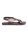 Dmodot_Brown Plain Pelle Tannino Leather Sandals _Online_at_Aza_Fashions