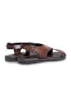 Buy_Dmodot_Brown Plain Pelle Tannino Leather Sandals _Online_at_Aza_Fashions