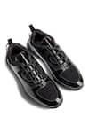 Buy_Dmodot_Black Plain Sportivo Leather Sneakers _at_Aza_Fashions