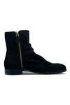 Buy_Dmodot_Black Plain Sprazzo Wrinkled Chelsea Boots _Online_at_Aza_Fashions