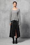 Mellowdrama_Grey 100% Cotton Embroidery Metallic Quad Round Studded Sweater _Online_at_Aza_Fashions