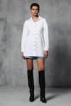 Buy_Mellowdrama_White 100% Cotton Plain Spread Collar Long Shirt _at_Aza_Fashions