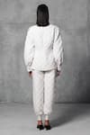 Shop_Mellowdrama_White 100% Cotton Quilted Collar Jacket With Joggers _at_Aza_Fashions