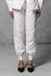 Mellowdrama_White 100% Cotton Quilted Joggers _Online_at_Aza_Fashions