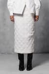 Buy_Mellowdrama_White 100% Cotton Quilted Collar Jacket With Skirt _Online_at_Aza_Fashions