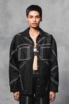 Buy_Mellowdrama_Black 100% Cotton Denim Stitch Line Double Collar Oversized Jacket With Pant _at_Aza_Fashions