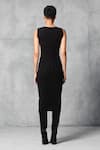 Shop_Mellowdrama_Black 100% Cotton Placement Embellished Studs Round Neck Studded Sweater Dress _at_Aza_Fashions