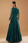 Shop_Baidehi_Green Crepe, Silk Zari, Diamonds, Embroidery Zardozi Work Anarkali With Dupatta _at_Aza_Fashions