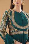 Baidehi_Green Crepe, Silk Zari, Diamonds, Embroidery Zardozi Work Anarkali With Dupatta _Online_at_Aza_Fashions