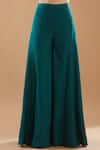 BAIDEHI_Green Bamberg Silk Embroidery Thread V Neck Placement Angrakha And Palazzo Set _Online_at_Aza_Fashions