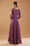 Shop_BAIDEHI_Purple Bamboo, Chiffon Cut Work, Embroidery Yoke Hand Anarkali With Dupatta _at_Aza_Fashions