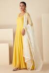 Buy Suruchi Parakh Yellow Georgette, Crepe Sequins, Embroidery Round Solid Anarkali With Dupatta Online at Aza Fashions Buy_Suruchi Parakh_Yellow Georgette, Crepe Sequins, Embroidery Round Solid Anarkali With Dupatta _Online_at_Aza_Fashions