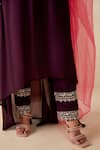 Buy_Suruchi Parakh_Purple Georgette, Crepe Embroidery Round , Keyhole Hand Anarkali Set _Online_at_Aza_Fashions